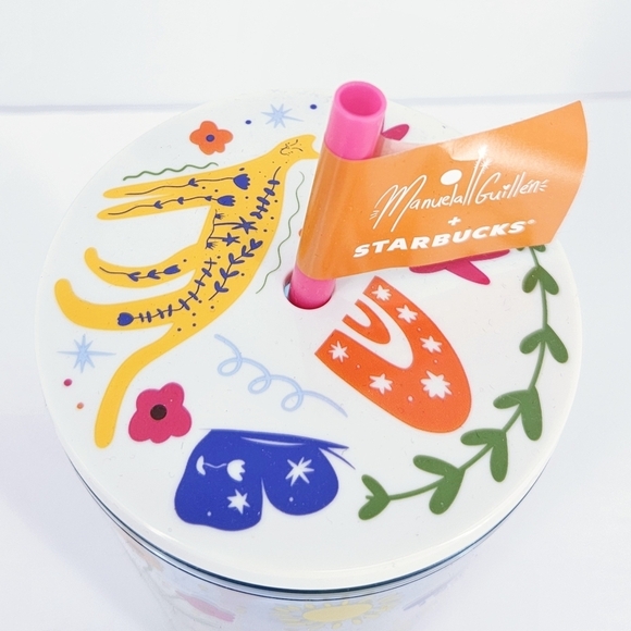 Starbucks Manuela Guillen Buenas Vibras Good Vibes Blue Icon Tumbler 24 oz NEW - Picture 5 of 6